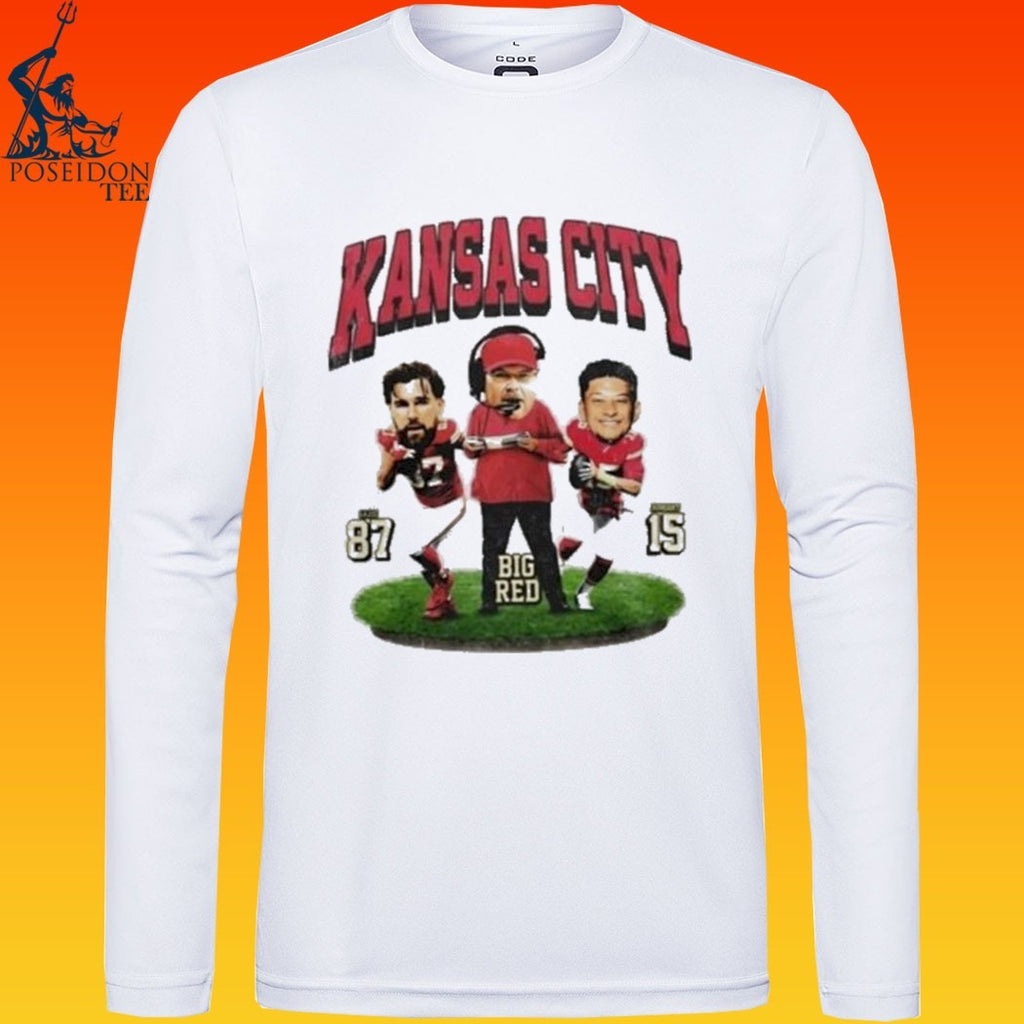 Kansas City Big Head Mahomes Travis Kelce and Andy Reid T-shirt