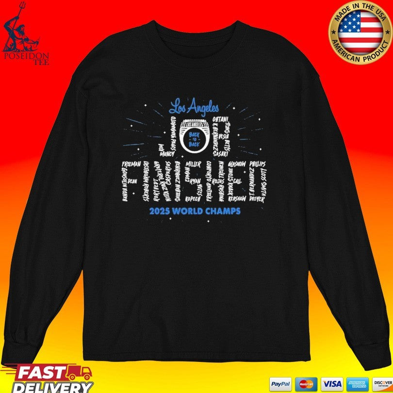 Kike Hernández Job Finished Dodgers Back to Back T-shirt