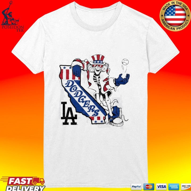 Los Angeles Dodgers X Grateful Dead Uncle Sam T-shirt