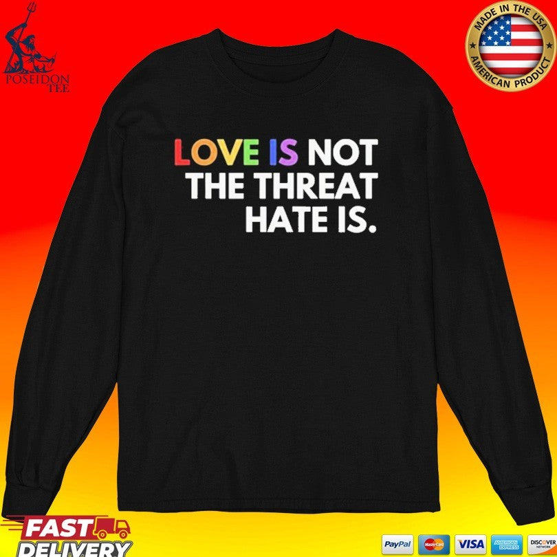 Love Is Not The Threat Hate Is Pride T-shirt
