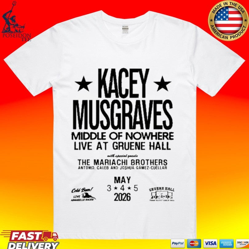 May 03 2026 Kacey Musgraves Gruene Hall, New Braunfels Tx T-shirt