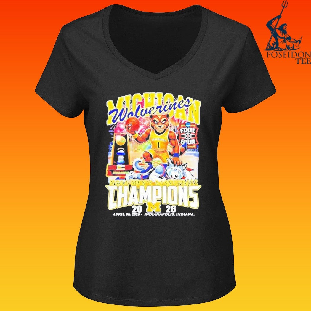 Michigan Beat Uconn 2026 Men’s Basketball National Champions Mascot T-shirt
