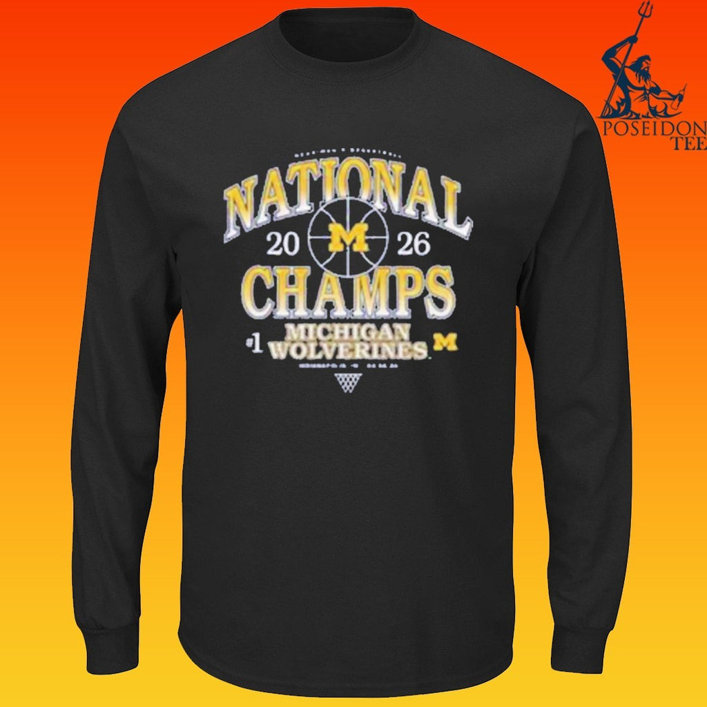 Michigan Wolverines #1 Men’s Basketball National Championship 2026 T-shirt