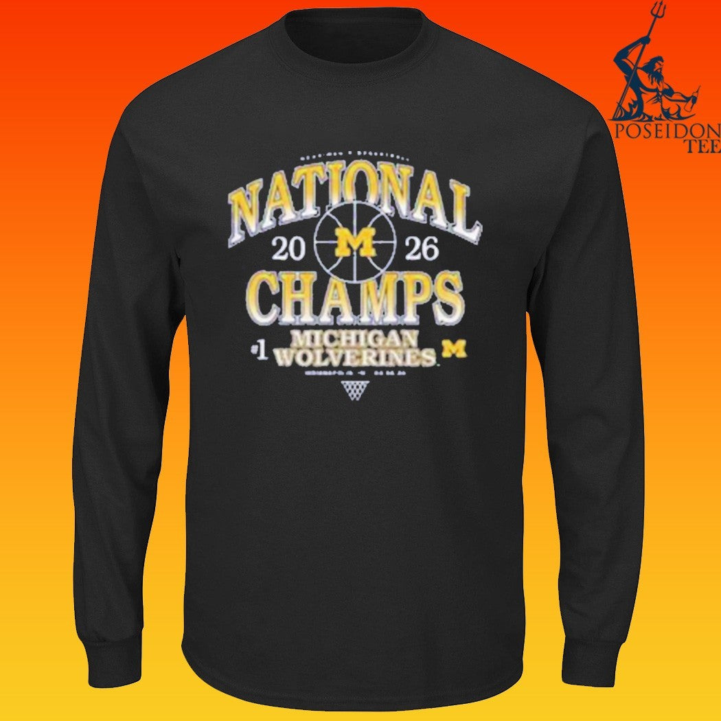 Michigan Wolverines #1 Men’s Basketball National Championship 2026 T-shirt