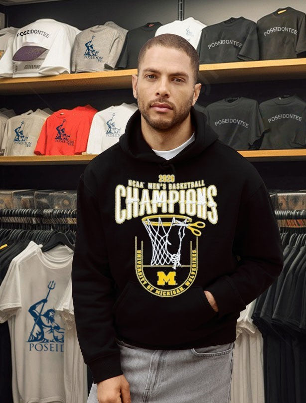 Michigan Wolverines 2026 Men’s Basketball National Champions Net T-shirt