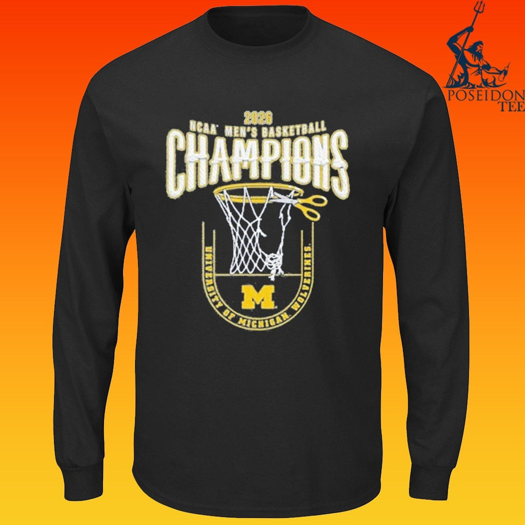 Michigan Wolverines 2026 Men’s Basketball National Champions Net T-shirt