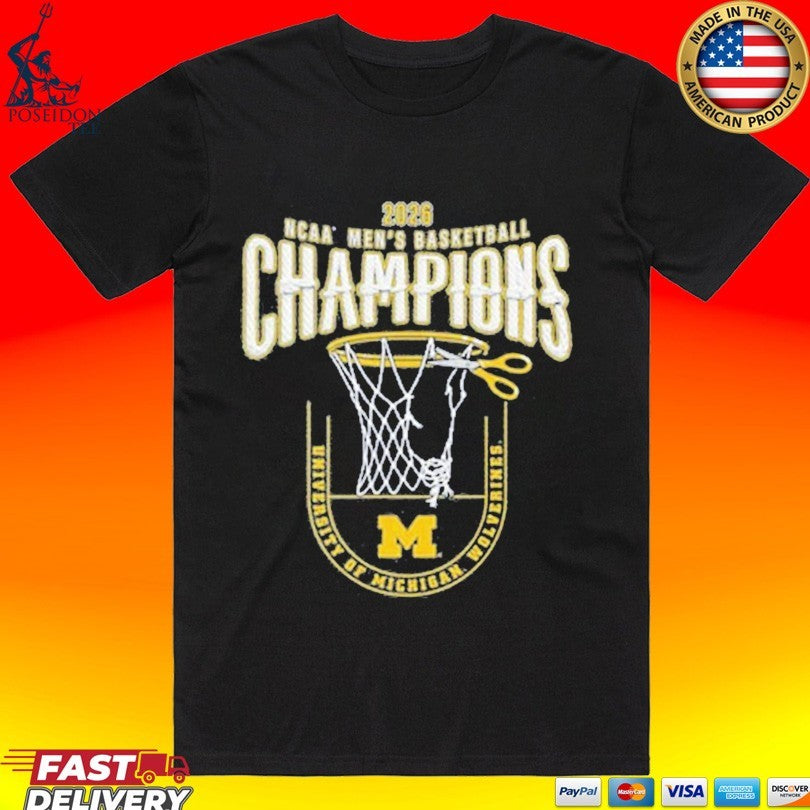 Michigan Wolverines 2026 Men’s Basketball National Champions Net T-shirt