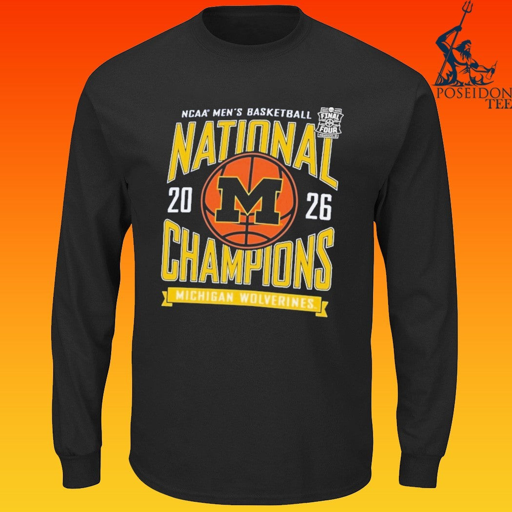Michigan Wolverines Champion Youth 2026 NCAA Men’s Basketball National Champions Powerblend T-shirt