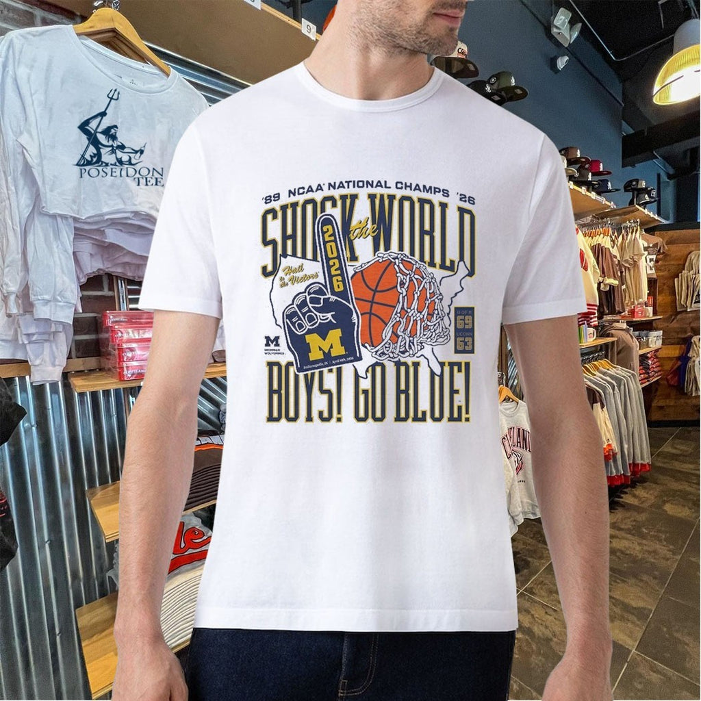 Michigan Wolverines Homefield Two-time Ncaa Men’s Basketball National Champions Shock The World T-shirt