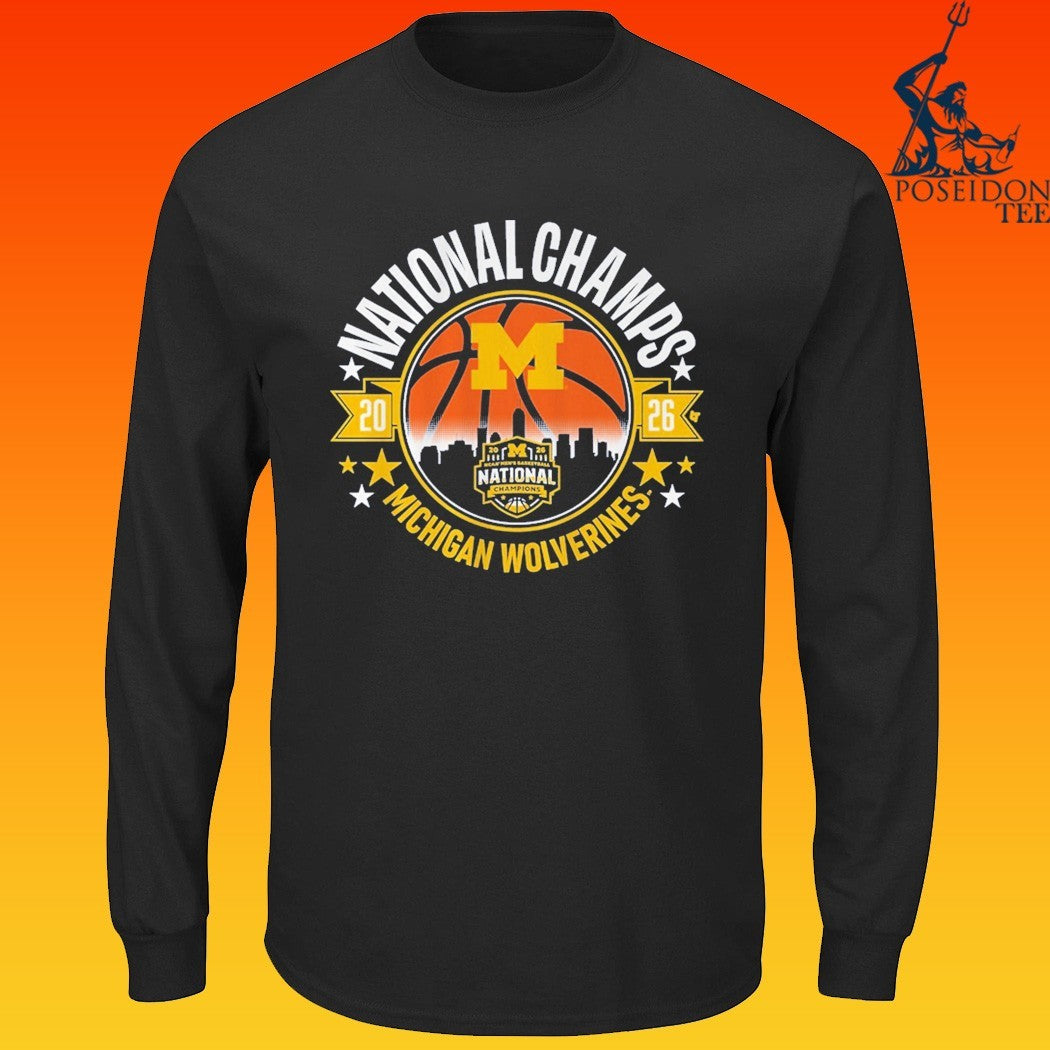 Michigan Wolverines MBB 2026 National Champions Circle T-shirt