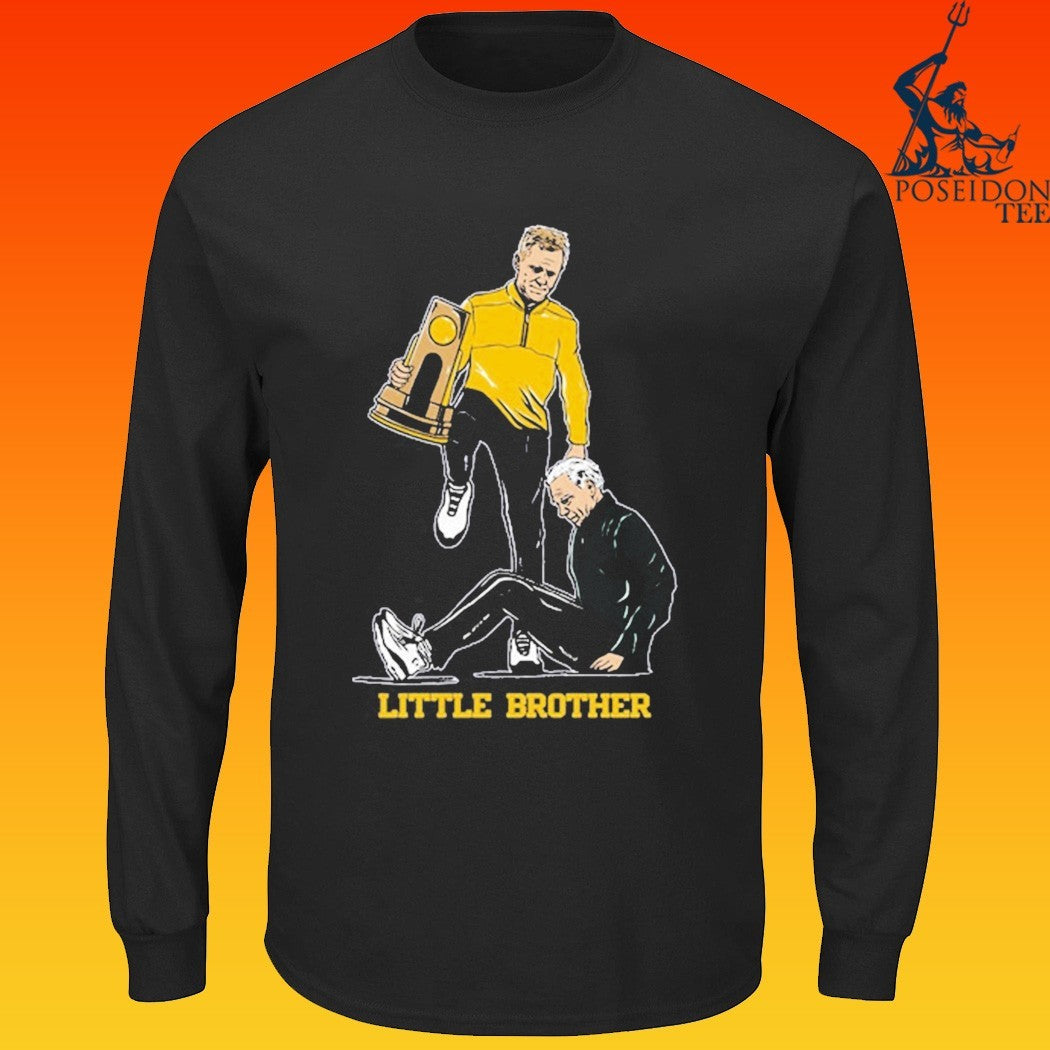 Michigan Wolverines Men’s Basketball 2026 National Champions Coach Step Over Little Brother T-shirt