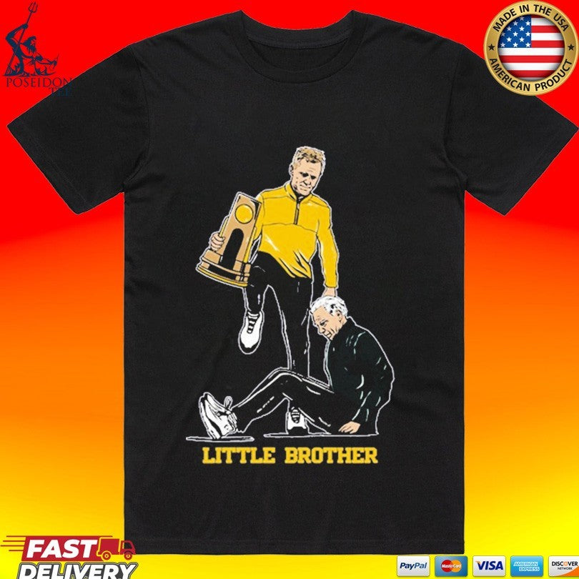 Michigan Wolverines Men’s Basketball 2026 National Champions Coach Step Over Little Brother T-shirt
