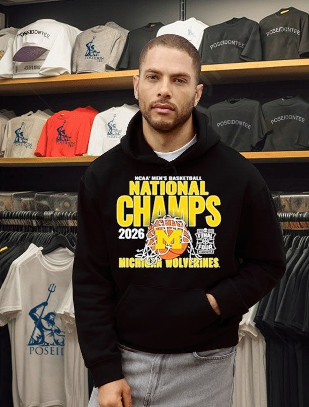 Michigan Wolverines Men’s Basketball National Champions Cut Net T-shirt