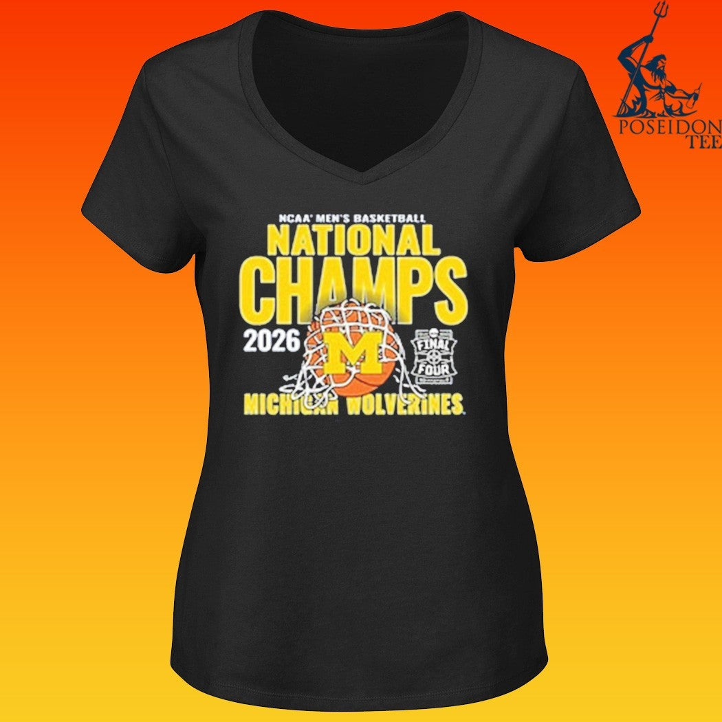 Michigan Wolverines Men’s Basketball National Champions Cut Net T-shirt