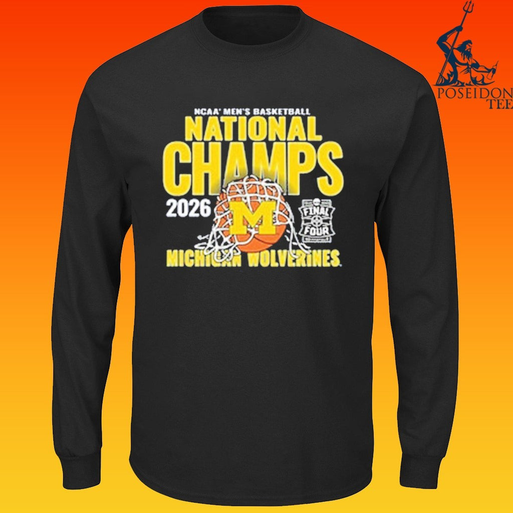 Michigan Wolverines Men’s Basketball National Champions Cut Net T-shirt