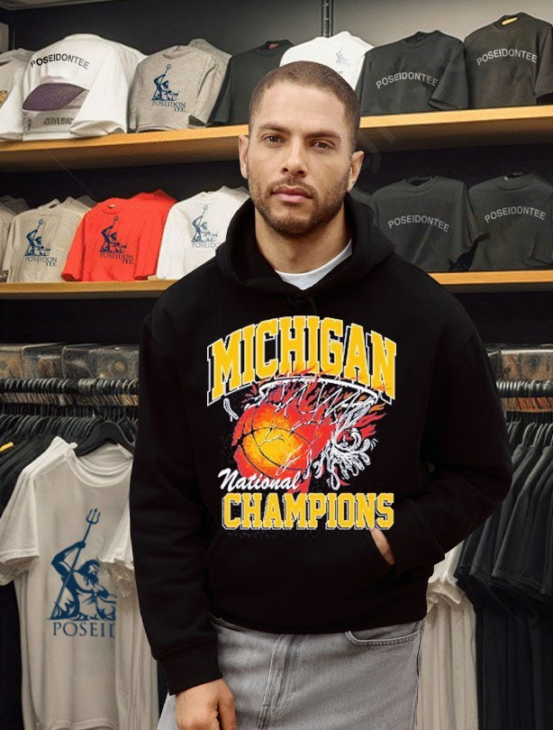Michigan Wolverines National Champions Flame T-shirt
