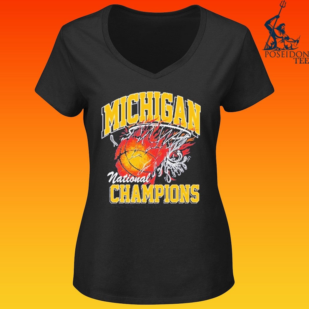 Michigan Wolverines National Champions Flame T-shirt