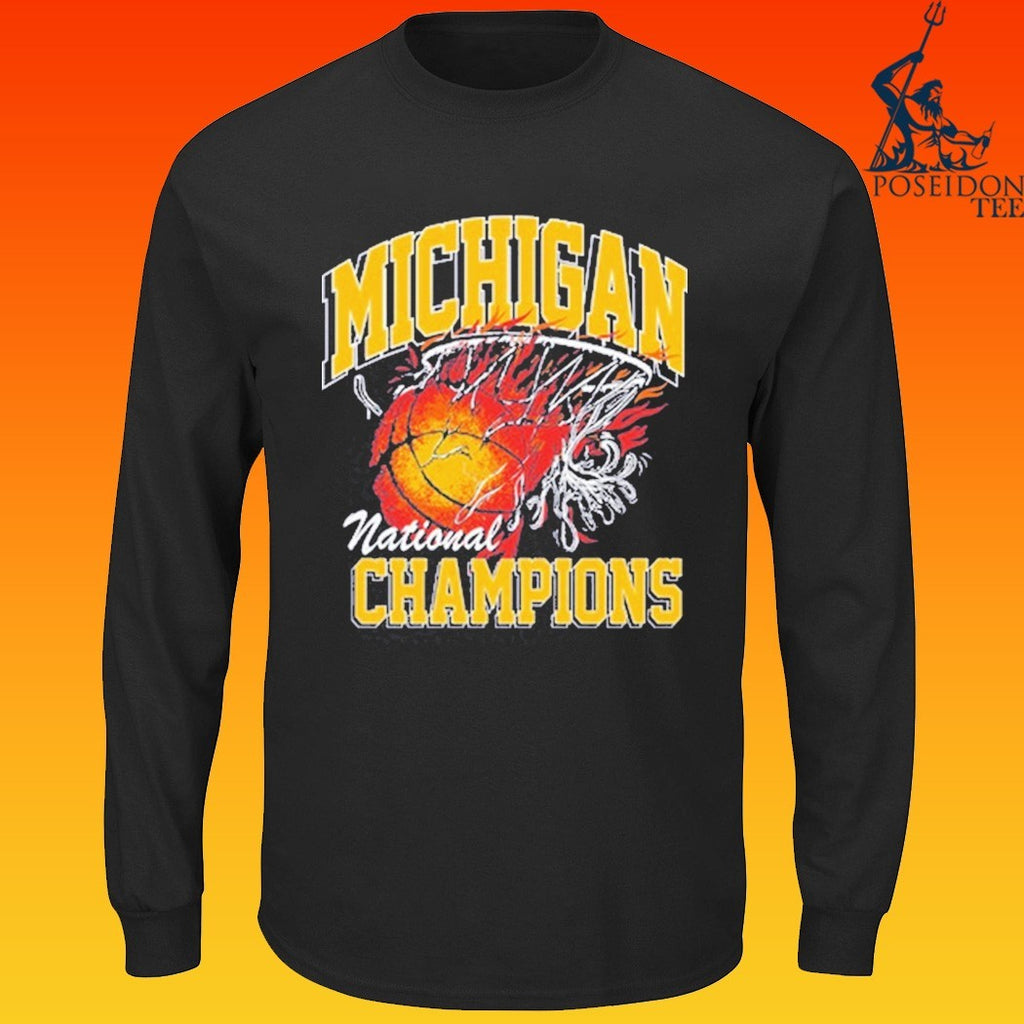 Michigan Wolverines National Champions Flame T-shirt