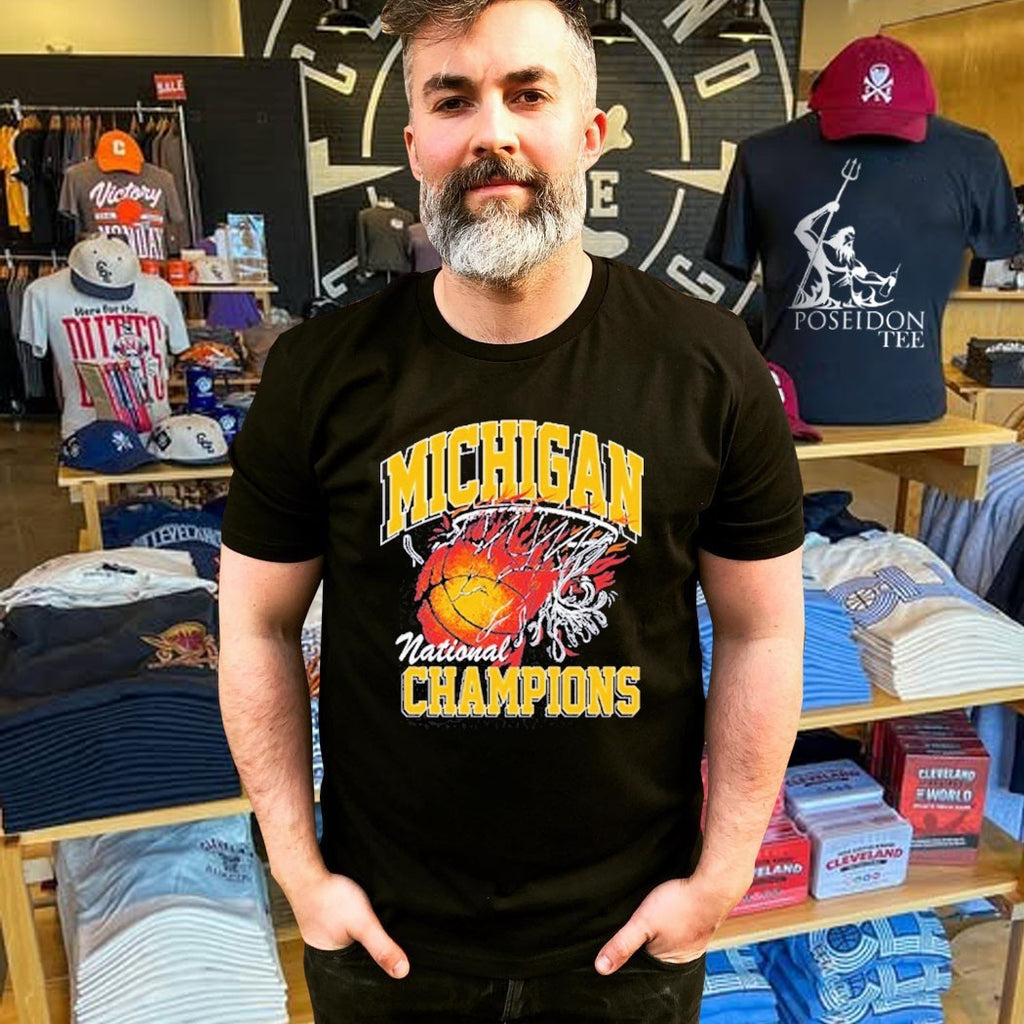 Michigan Wolverines National Champions Flame T-shirt