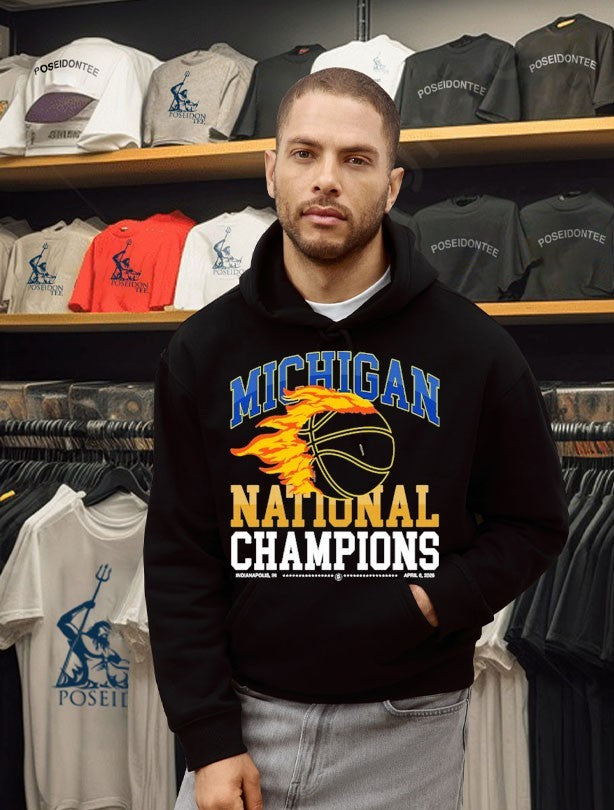 Michigan Wolverines National Champions Flames T-shirt