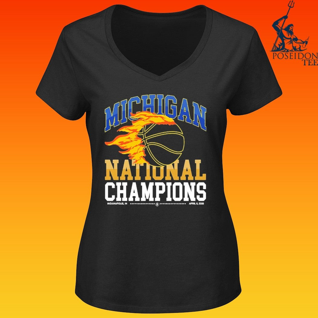 Michigan Wolverines National Champions Flames T-shirt