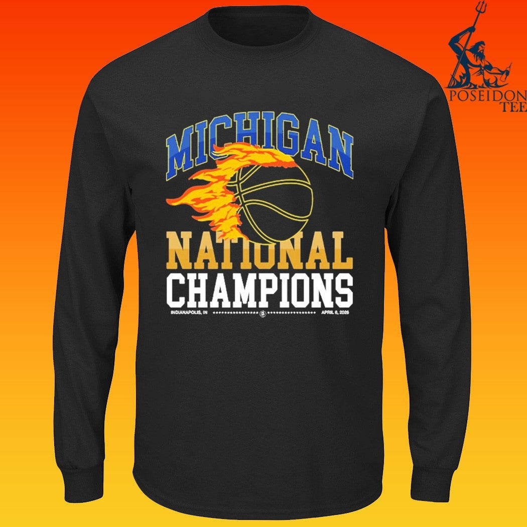Michigan Wolverines National Champions Flames T-shirt