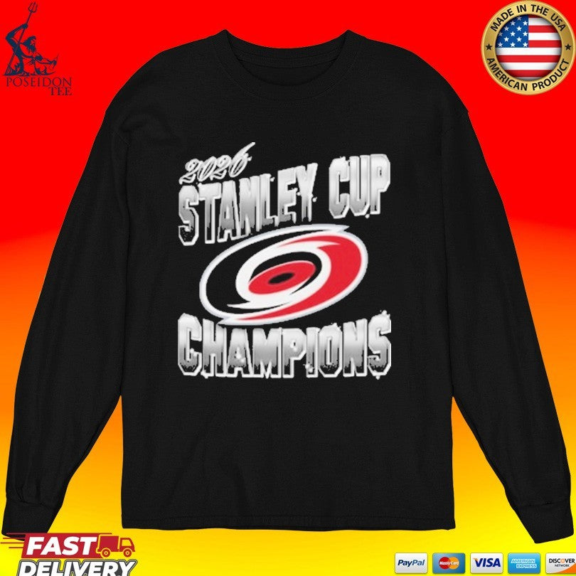 Mitchell And Ness Carolina Hurricanes Black 2026 Stanley Cup Champions T-shirt