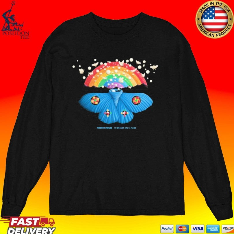 Modest Mouse An Eraser And A Maze Rainbow Moth T-shirt