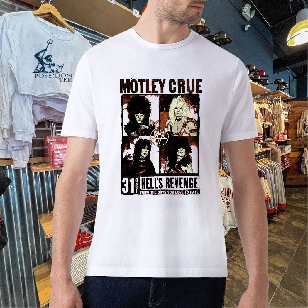 Motley Crue Hell’s Revenge From The Boys You Love To Hate Flyer T-shirt