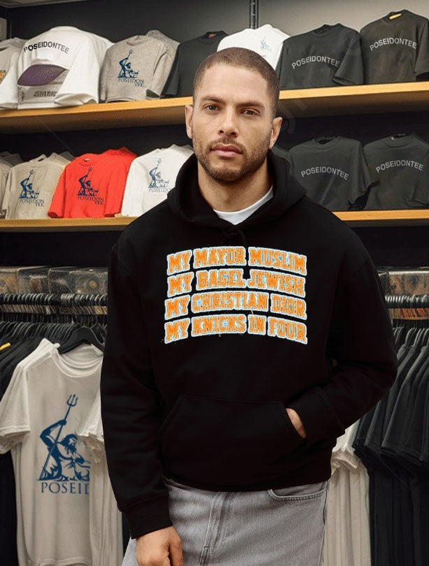 My Mayor Muslim My Bagel Jewish My Christian Fashion My Team In Four T-shirt
