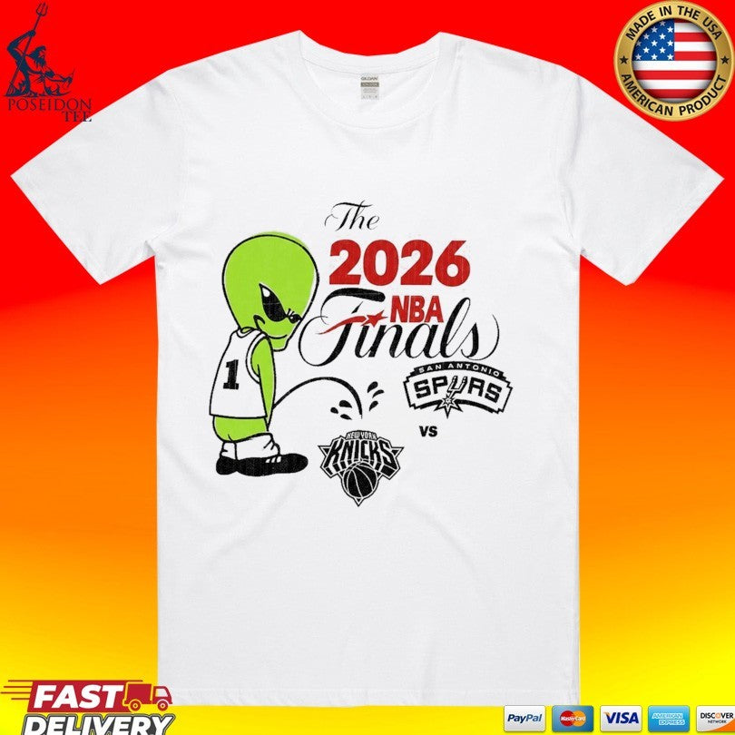NBA Finals Spurs Wemby Alien Pee On Knicks T-shirt