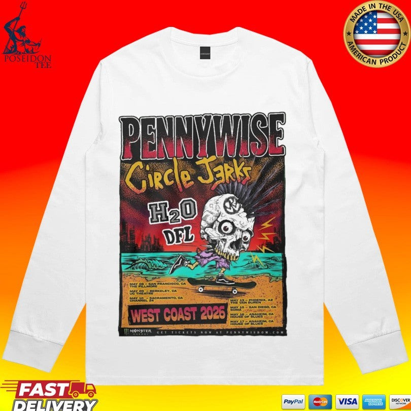 The 2026 West Coast Tour Of Legendary Punk Rock Band Pennywise T-shirt