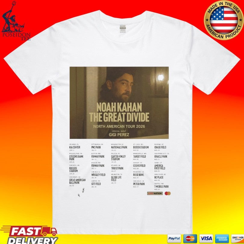 Noah Kahan The Great Devide North American Tour 2026 Dates T-shirt