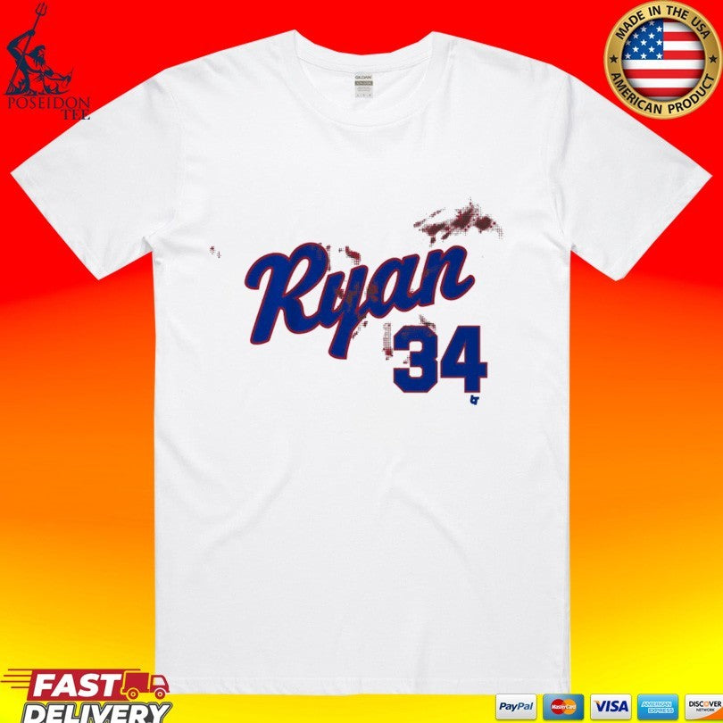 Nolan Ryan 34 Bloody T-shirt