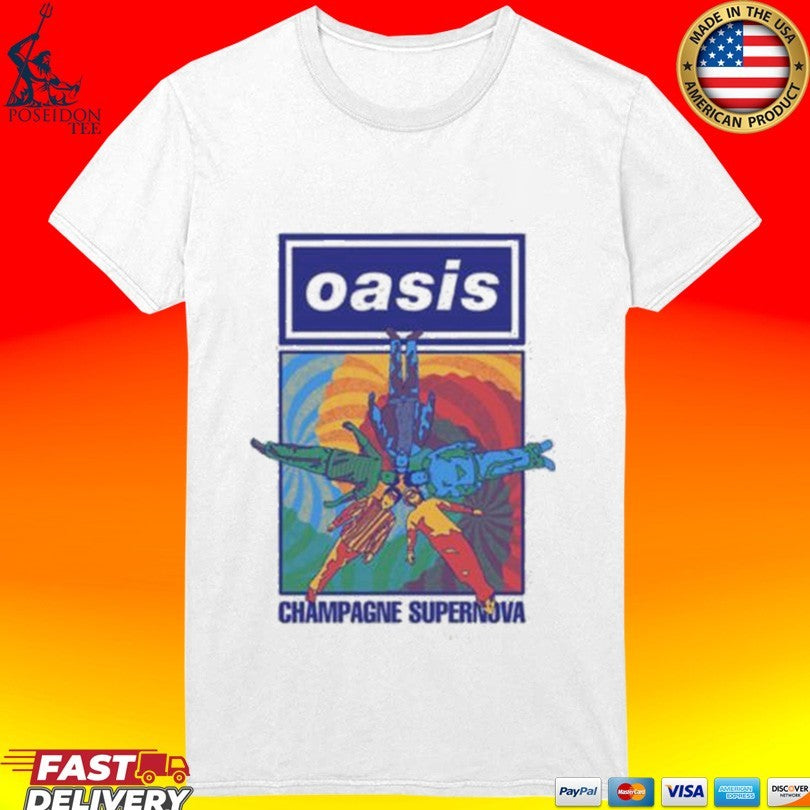 Oasis Champagne Supernova Band Floor Lay T-shirt