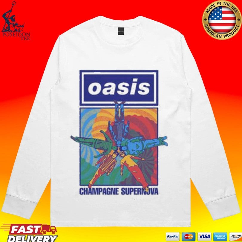 Oasis Champagne Supernova Band Floor Lay T-shirt