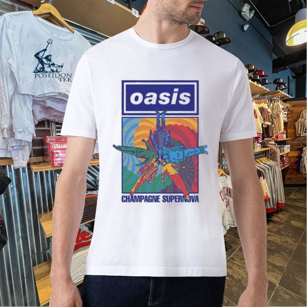 Oasis Champagne Supernova Band Floor Lay T-shirt