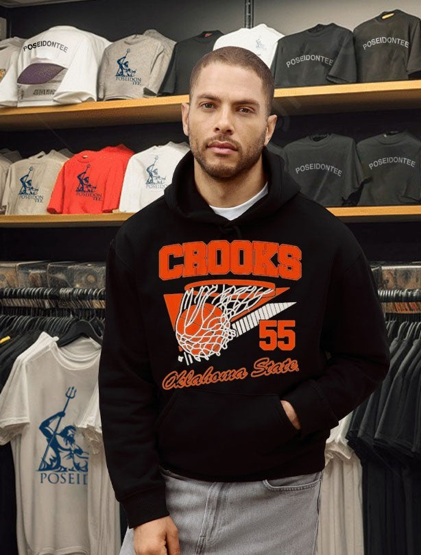 Oklahoma State Basketball Audi Crooks Retro Swish T-shirt