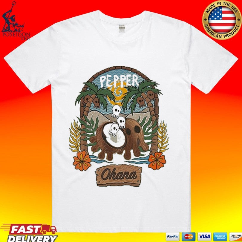 Pepperlive Ohana Skullconuts Green T-shirt