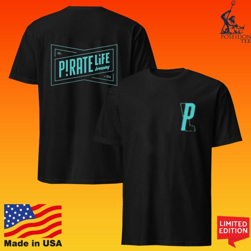 Pirate Life Brewing Bow Tie Black & Teal T-shirt