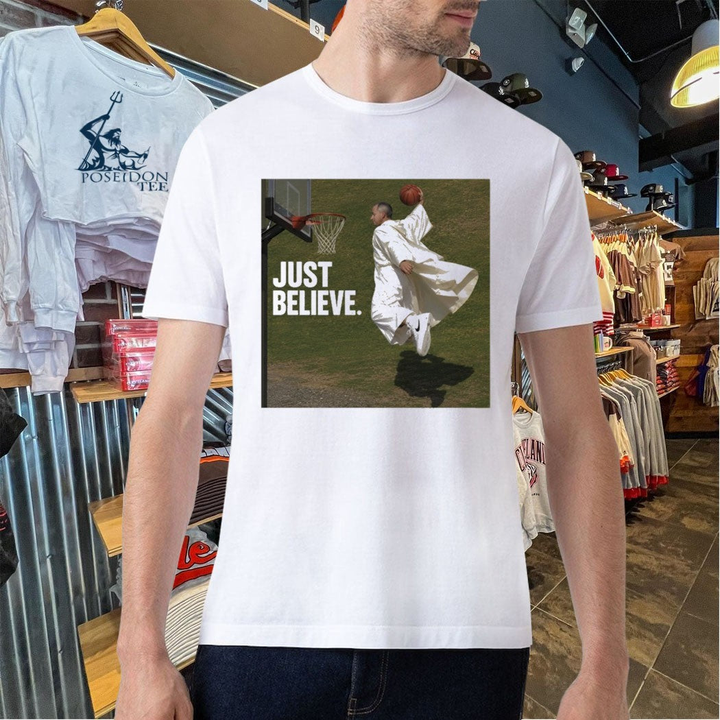 Pope Leo Just Believe Basketball T-shirt