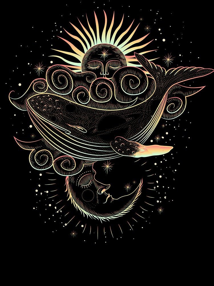 Celestial Whale Sun and Moon by KingersDesigns