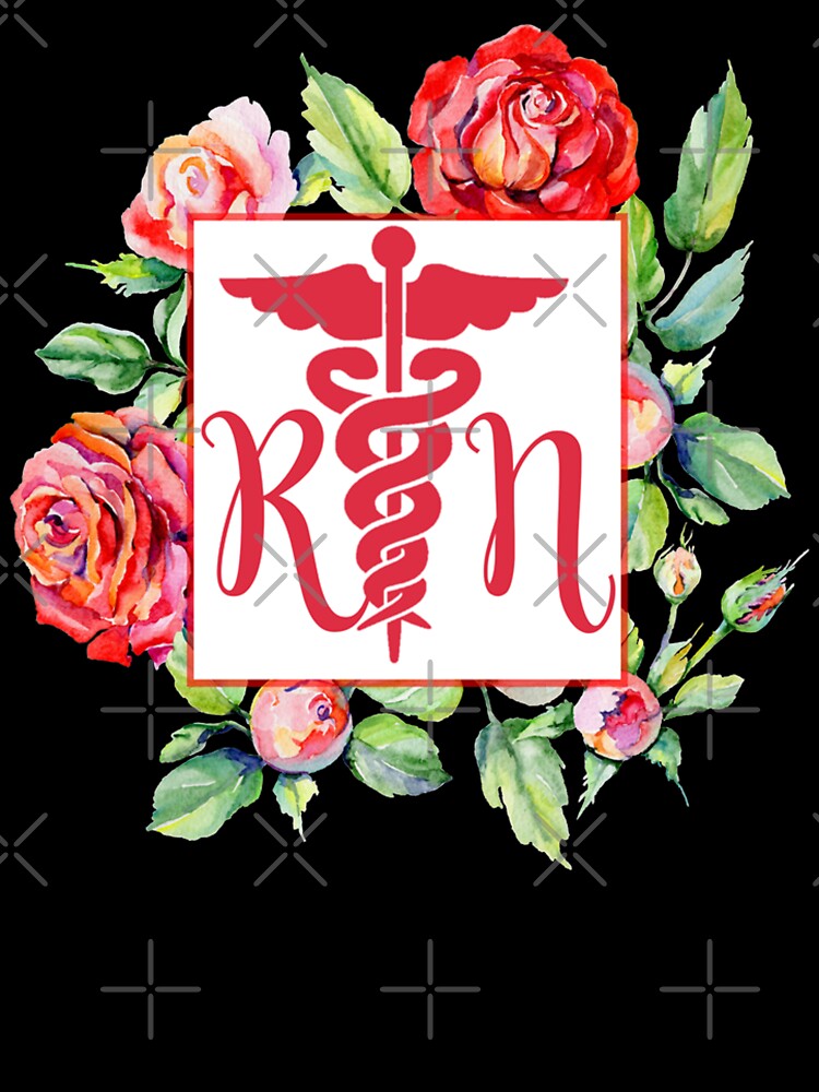 RN registered nurse floral rose flower by tiffanator606