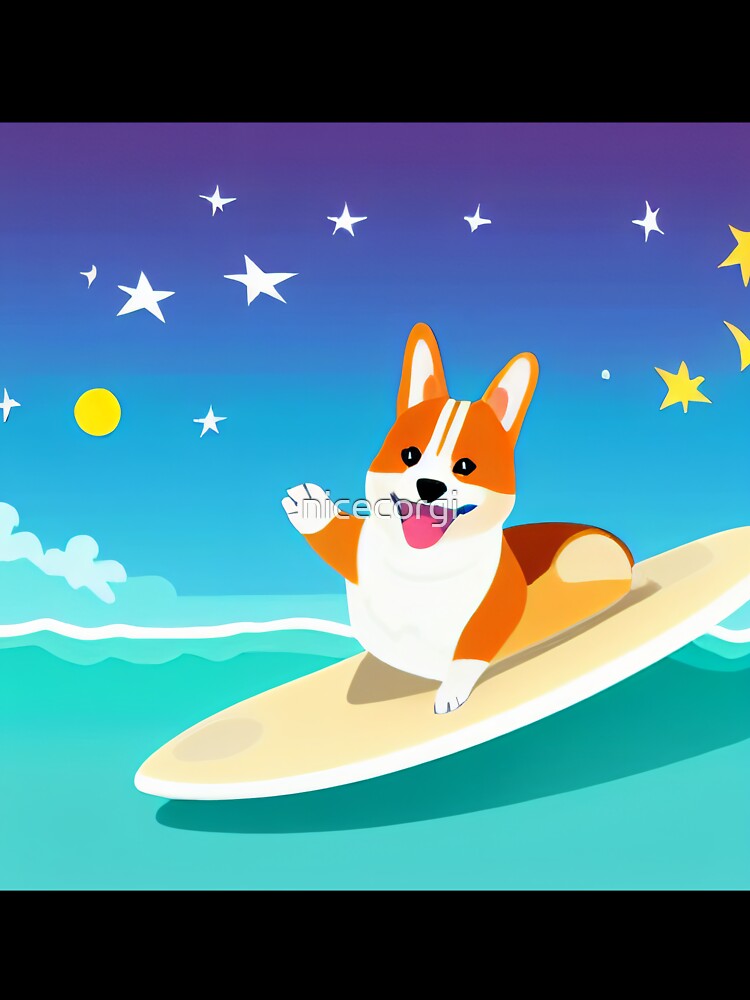 Surfing Corgi Dog by nicecorgi