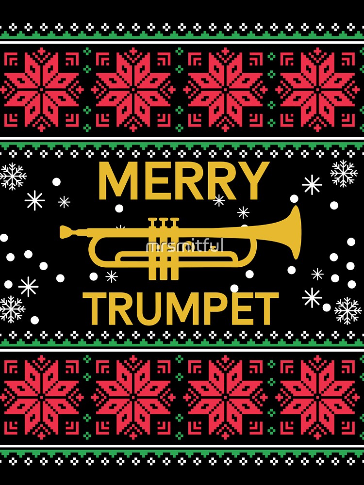 Funny Trumpet Ugly Christmas Sweater by mrsmitful