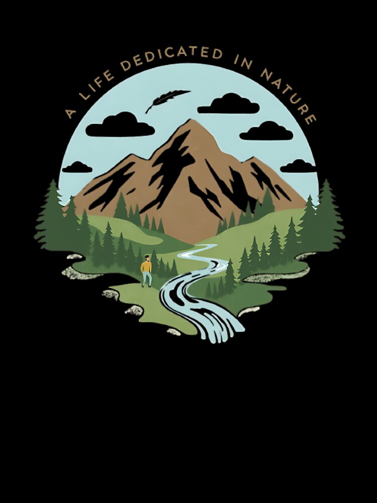 A Life Dedicated in Nature – Scenic Mountain Adventure Art by The-Daily-Drape
