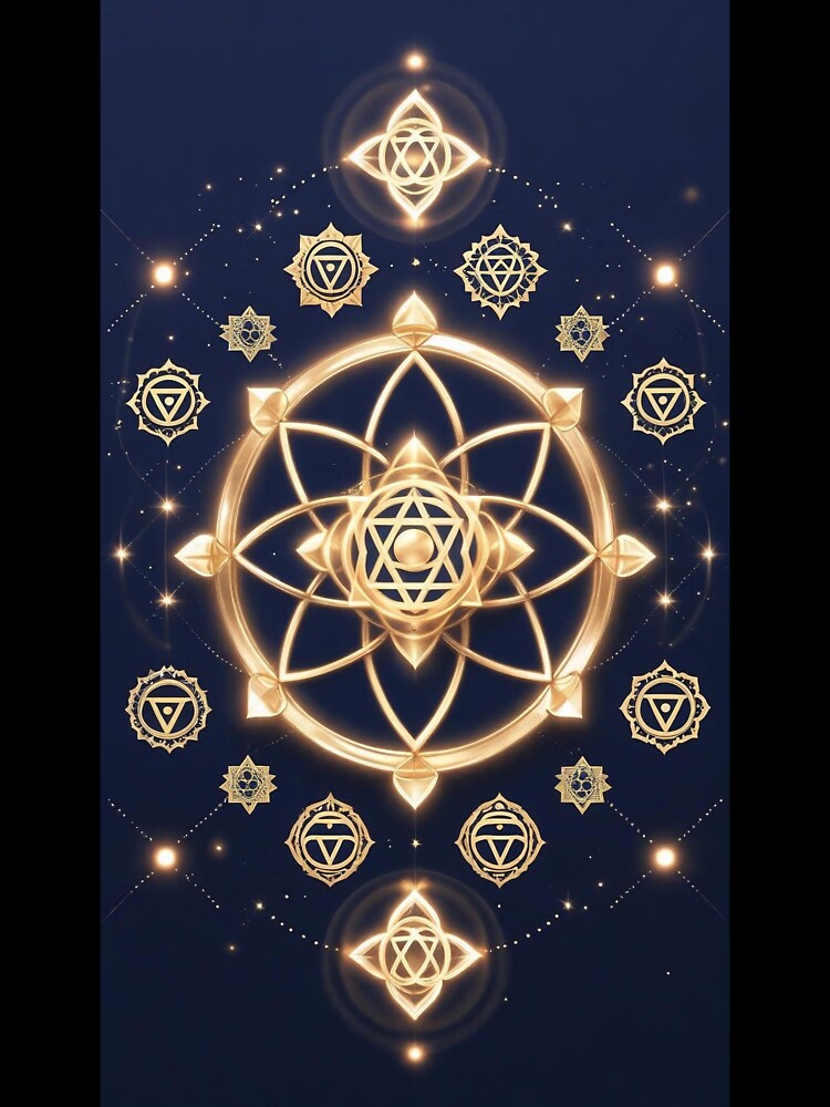 Golden Geometric Mandala of Sacred Balance by ArtivaNest