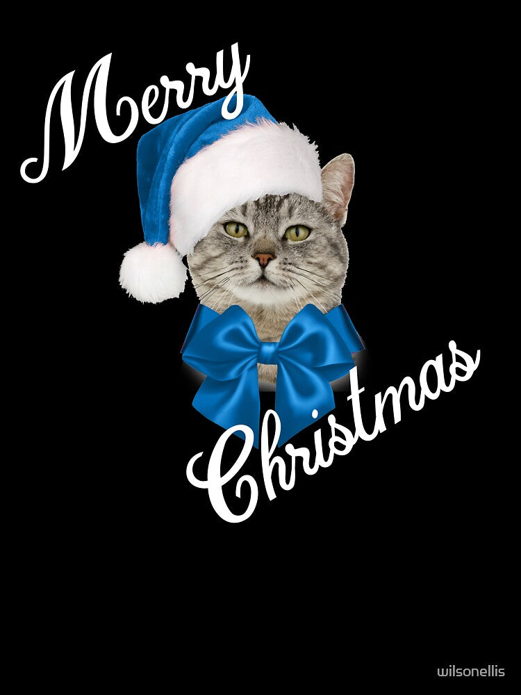 Holiday Cat Santa Blue by wilsonellis
