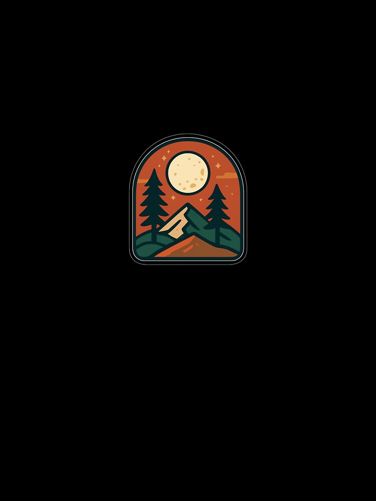 Moonlit Mountain and Forest Sticker by Kamill188