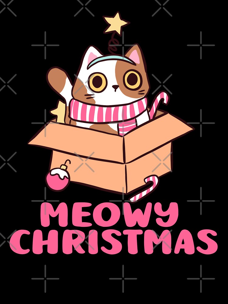 Meowy Christmas cute Christmas cat illustration by Yarafantasyart